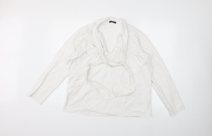 Boohoo Womens White   Basic Blouse Size XL