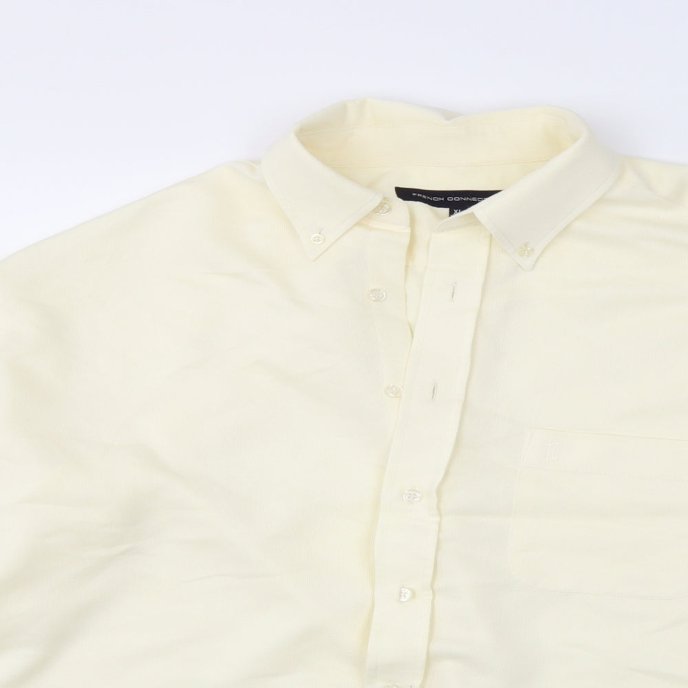 French Connection Mens Ivory    Button-Up Size XL