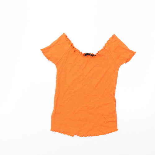 Topshop Womens Orange   Basic T-Shirt Size 8