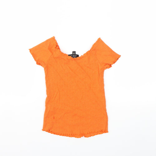 Topshop Womens Orange   Basic T-Shirt Size 8