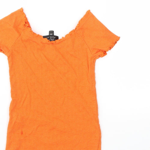 Topshop Womens Orange   Basic T-Shirt Size 8