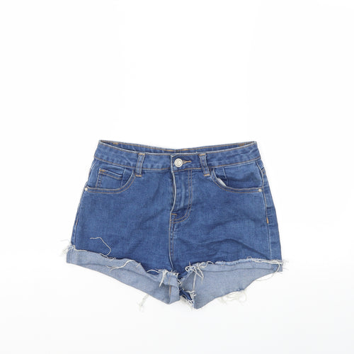Preworn Womens Blue  Denim Cut-Off Shorts Size 26 in