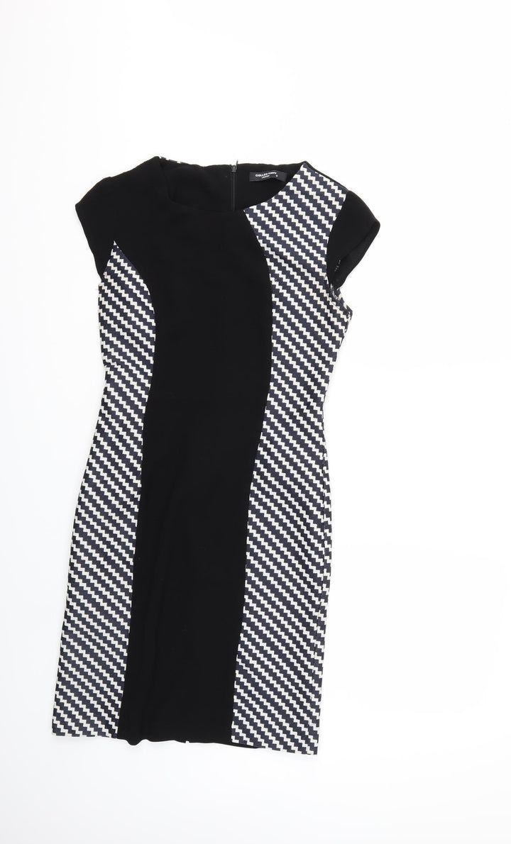 Collection London Womens Black Geometric Pencil Dress Size 8