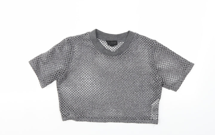 Topshop Womens Grey Basic T-Shirt Size 10
