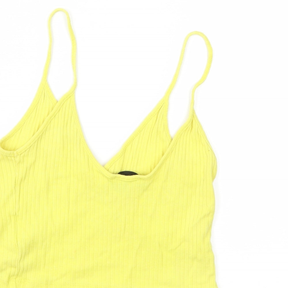 Topshop Womens Yellow   Basic Tank Size 8