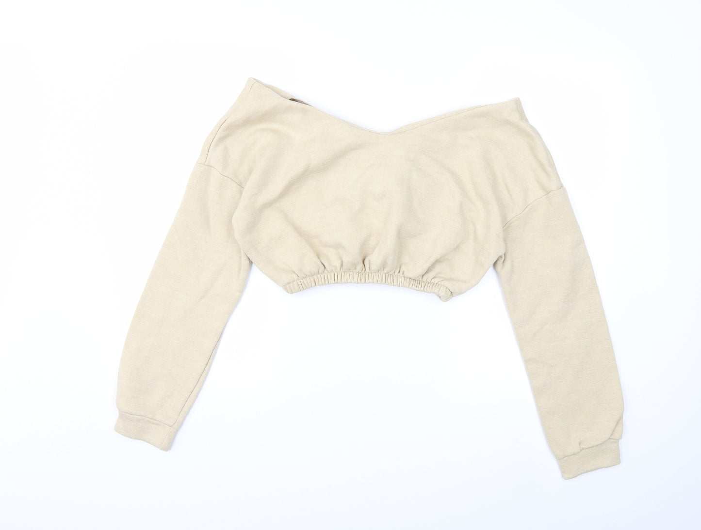 PRETTYLITTLETHING Womens Beige   Pullover Sweatshirt Size S