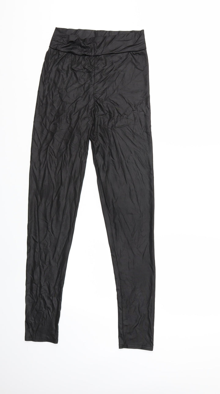 PRETTYLITTLETHING Womens Black Capri Leggings Size 12 L28 in