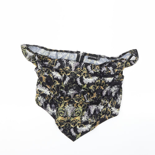 Prettylit Womens Black Floral  Basic Blouse Size 10