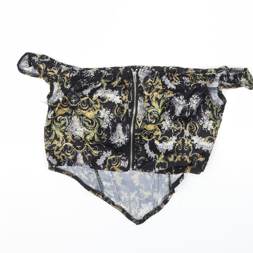Prettylit Womens Black Floral  Basic Blouse Size 10
