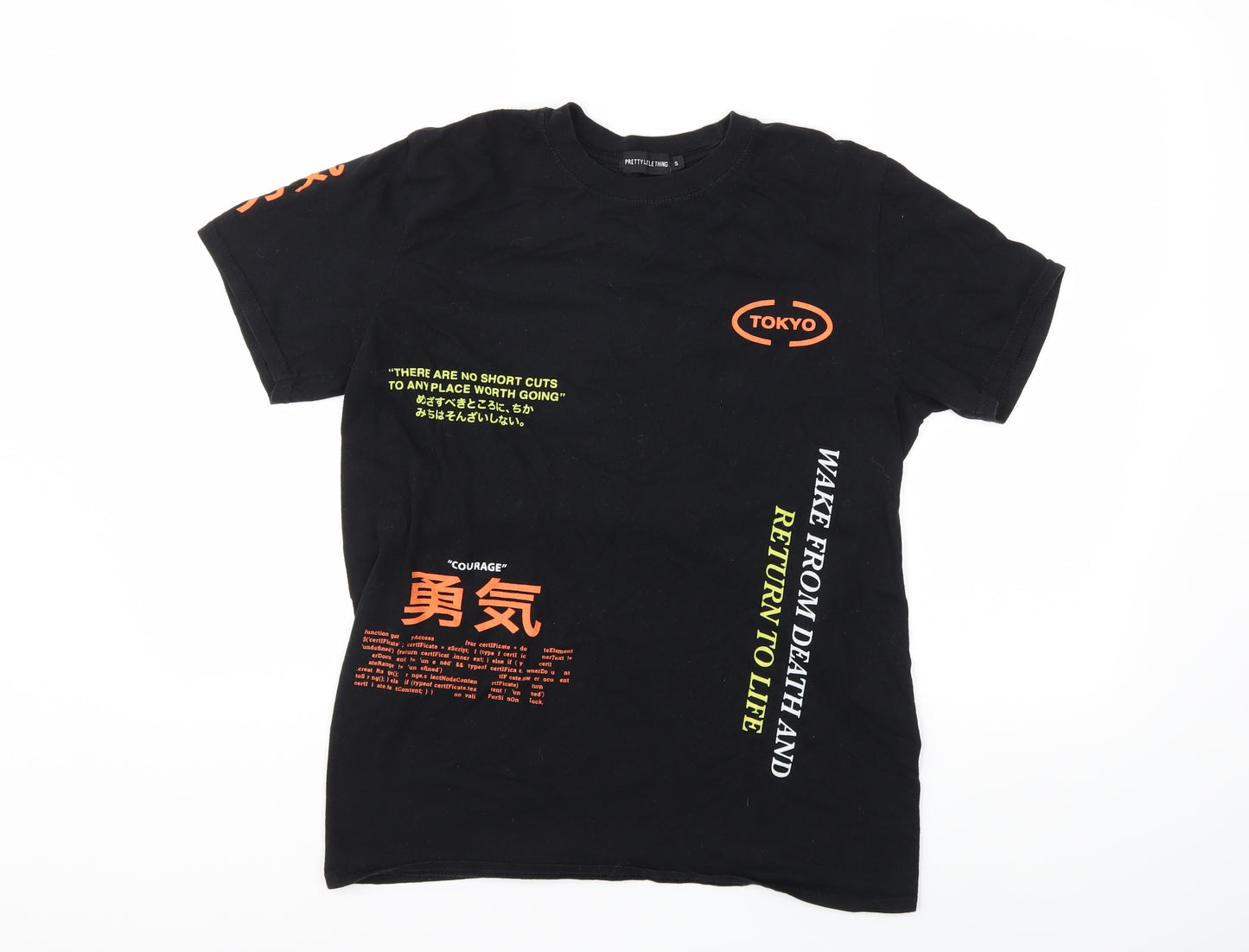 PRETTYLITTLETHING Womens Black   Basic T-Shirt Size S