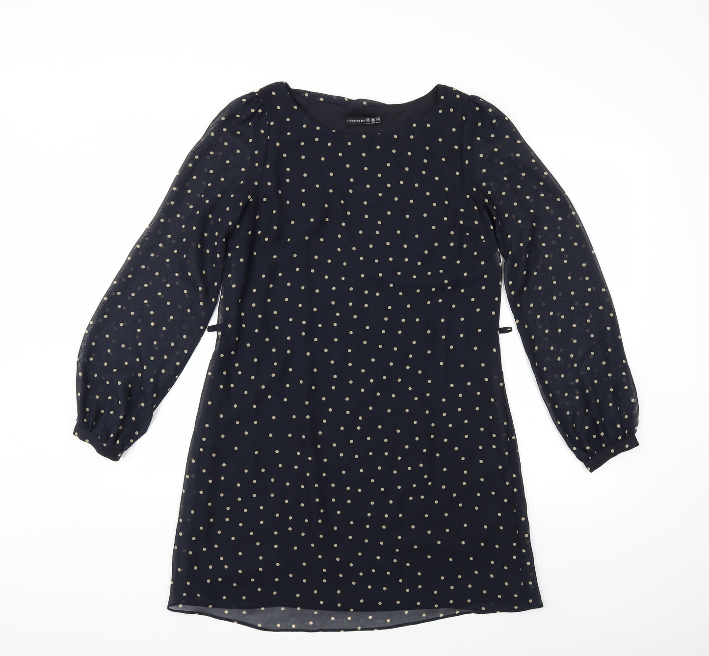 Atmosphere Womens Blue Polka Dot  A-Line  Size 10