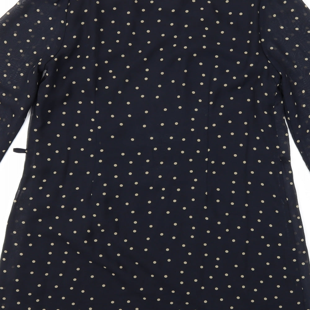 Atmosphere Womens Blue Polka Dot  A-Line  Size 10