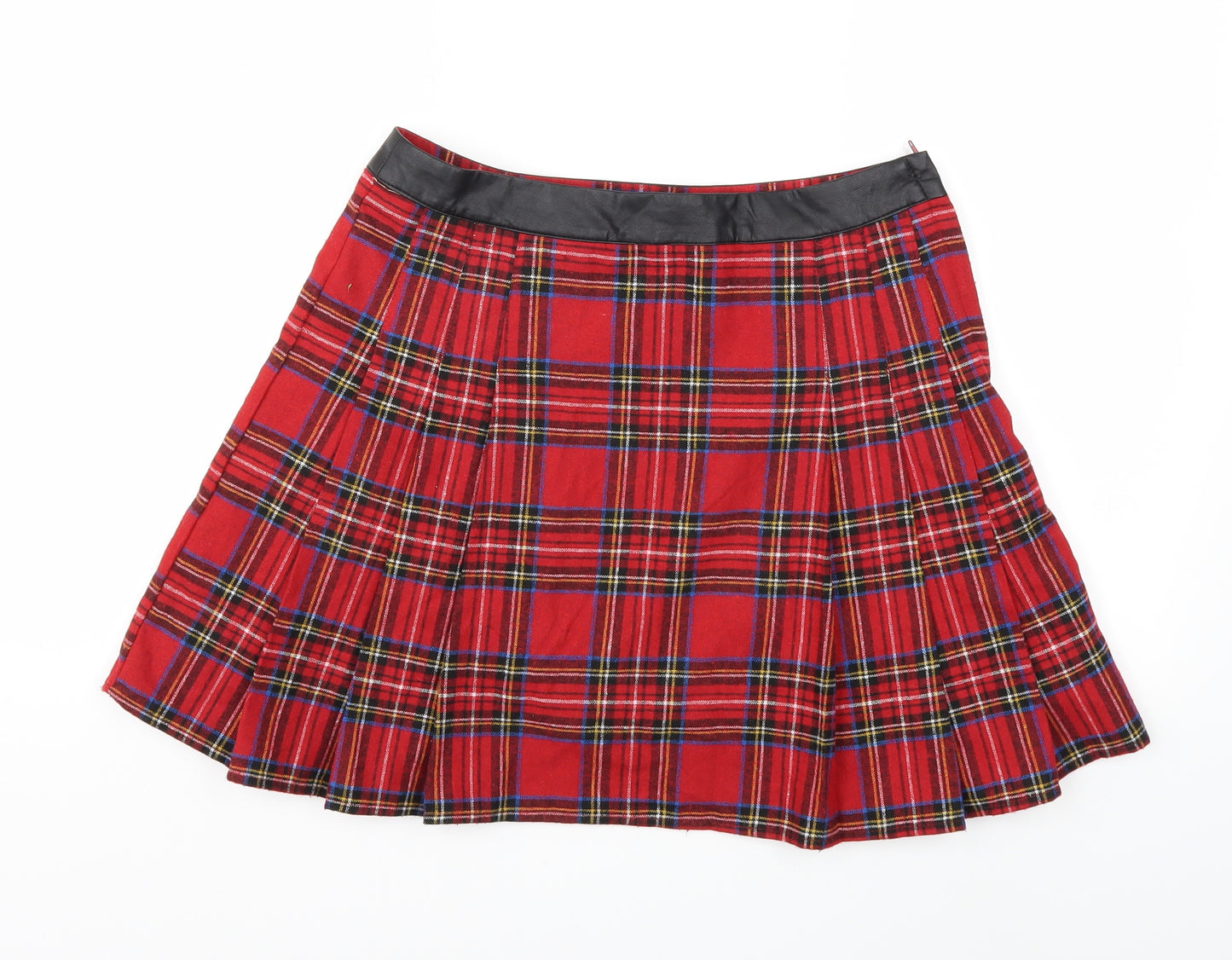 Atmosphere Womens Red Check  Pleated Skirt Size 10