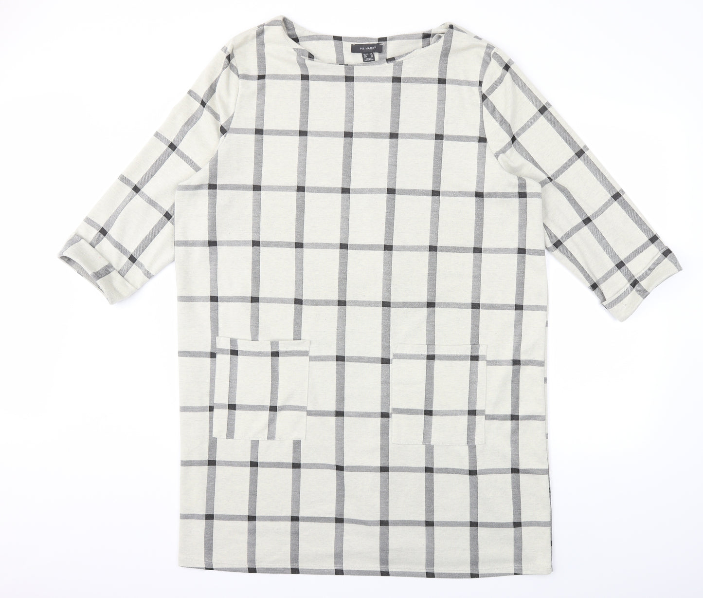 Primark Womens Beige Check  Jumper Dress  Size 20