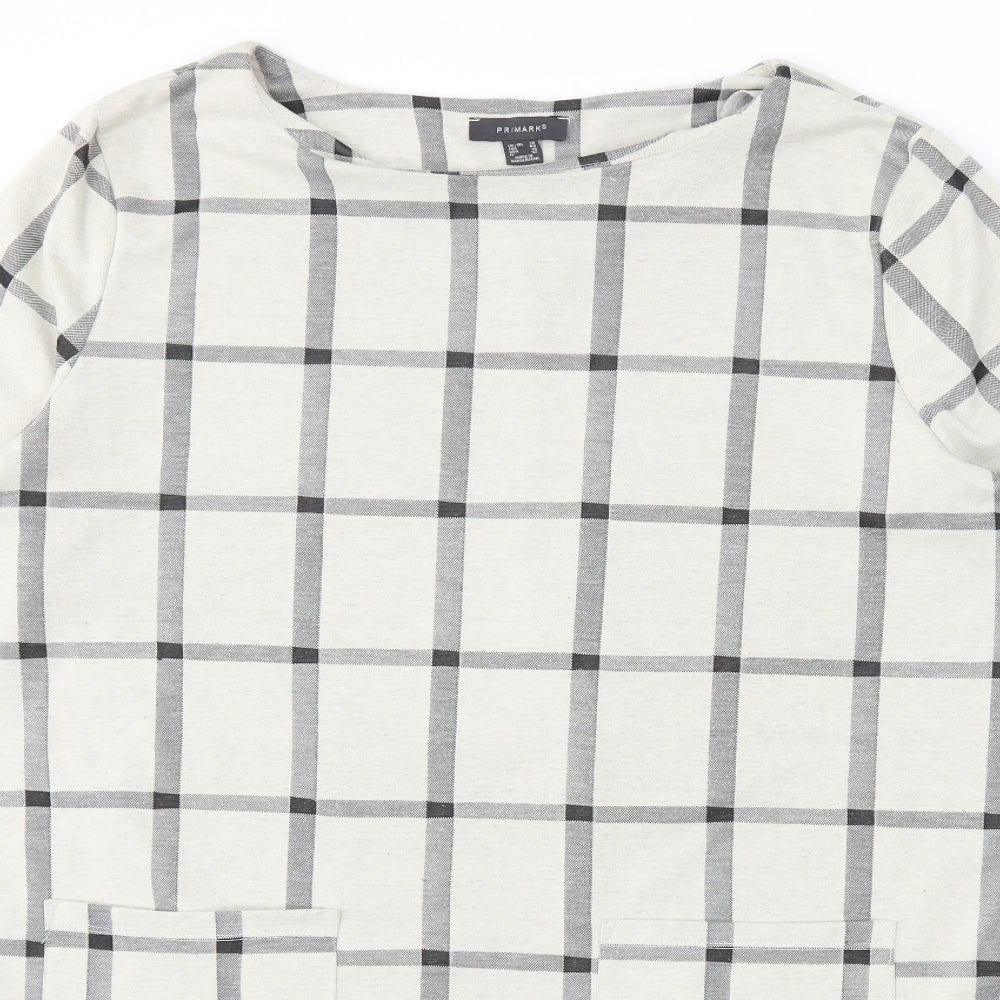 Primark Womens Beige Check  Jumper Dress  Size 20