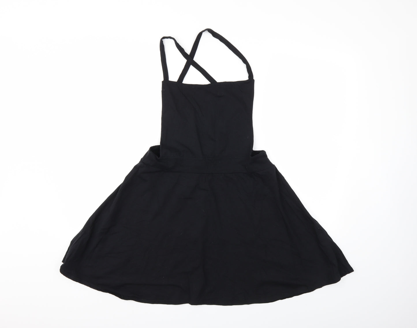 Boohoo Womens Black   Pinafore/Dungaree Dress  Size 18