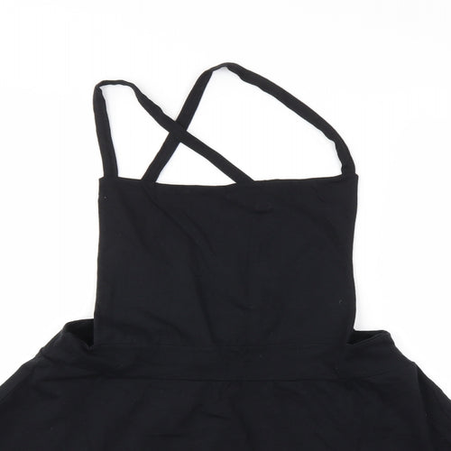 Boohoo Womens Black   Pinafore/Dungaree Dress  Size 18