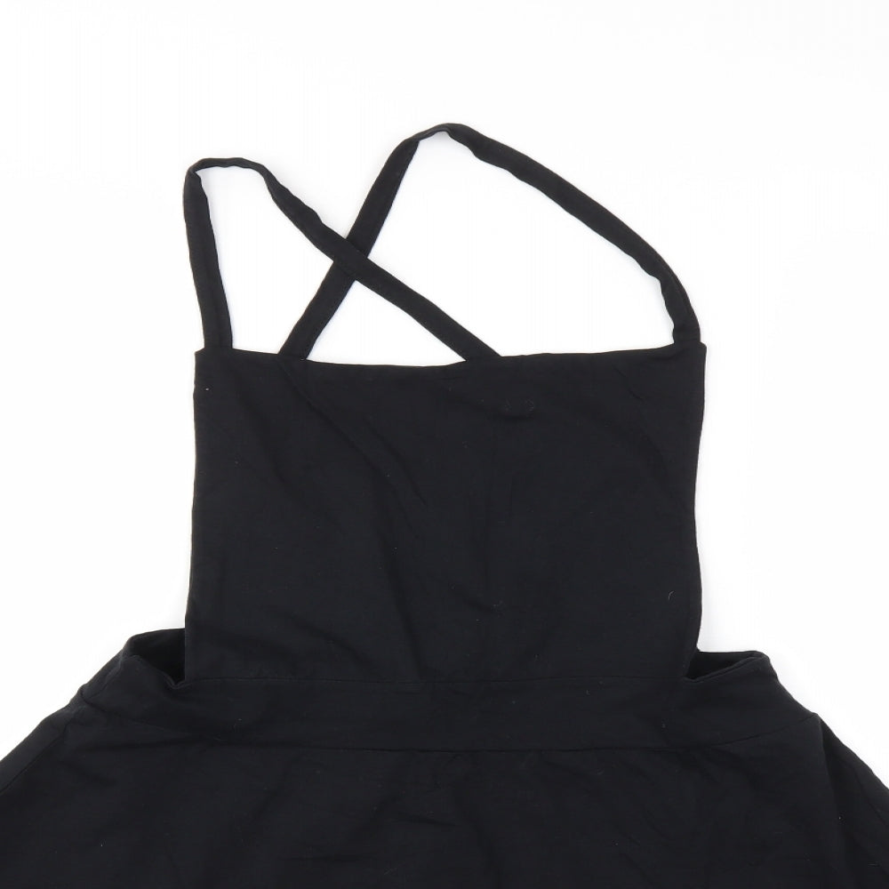Boohoo Womens Black   Pinafore/Dungaree Dress  Size 18