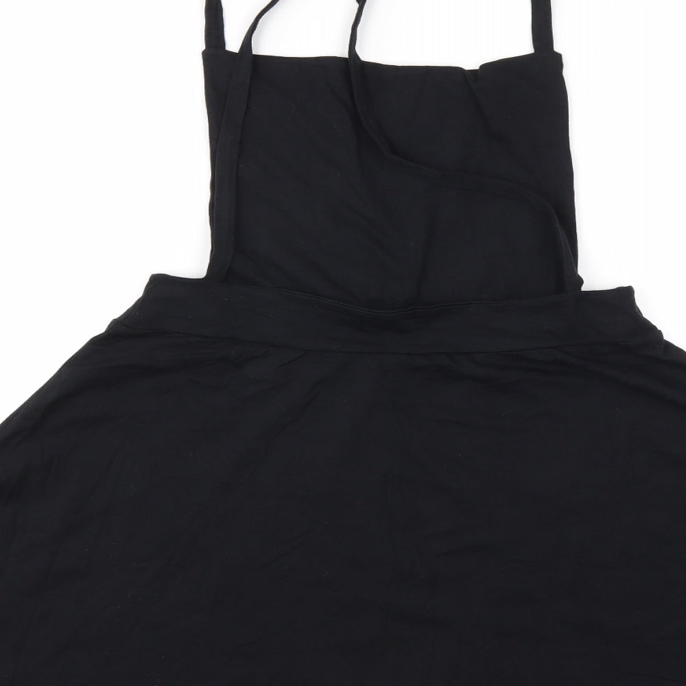 Boohoo Womens Black   Pinafore/Dungaree Dress  Size 18