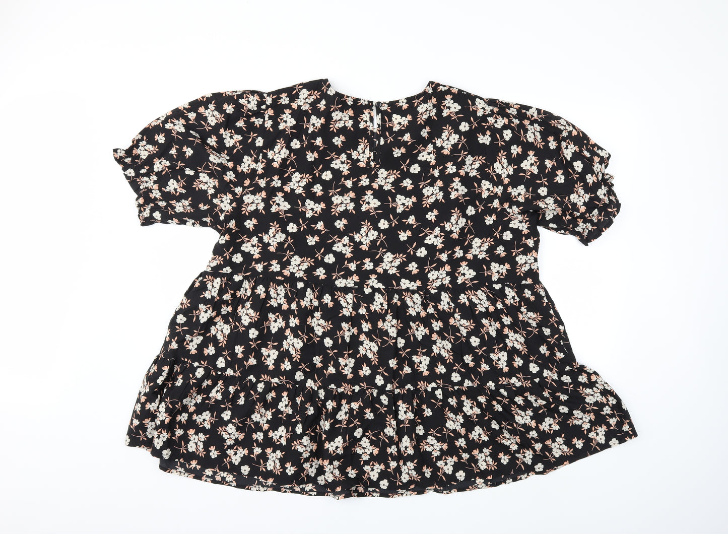 Simply Be Womens Black Floral  Basic Blouse Size 22