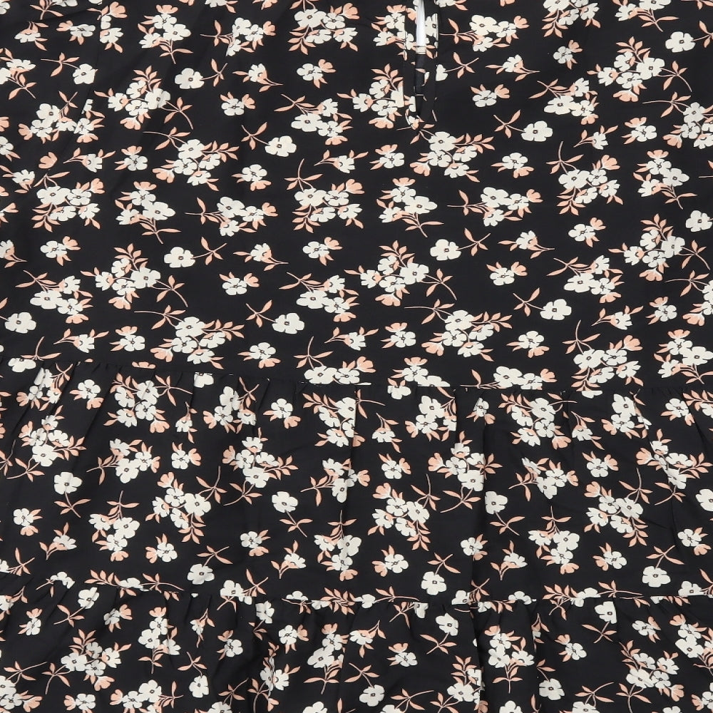 Simply Be Womens Black Floral  Basic Blouse Size 22