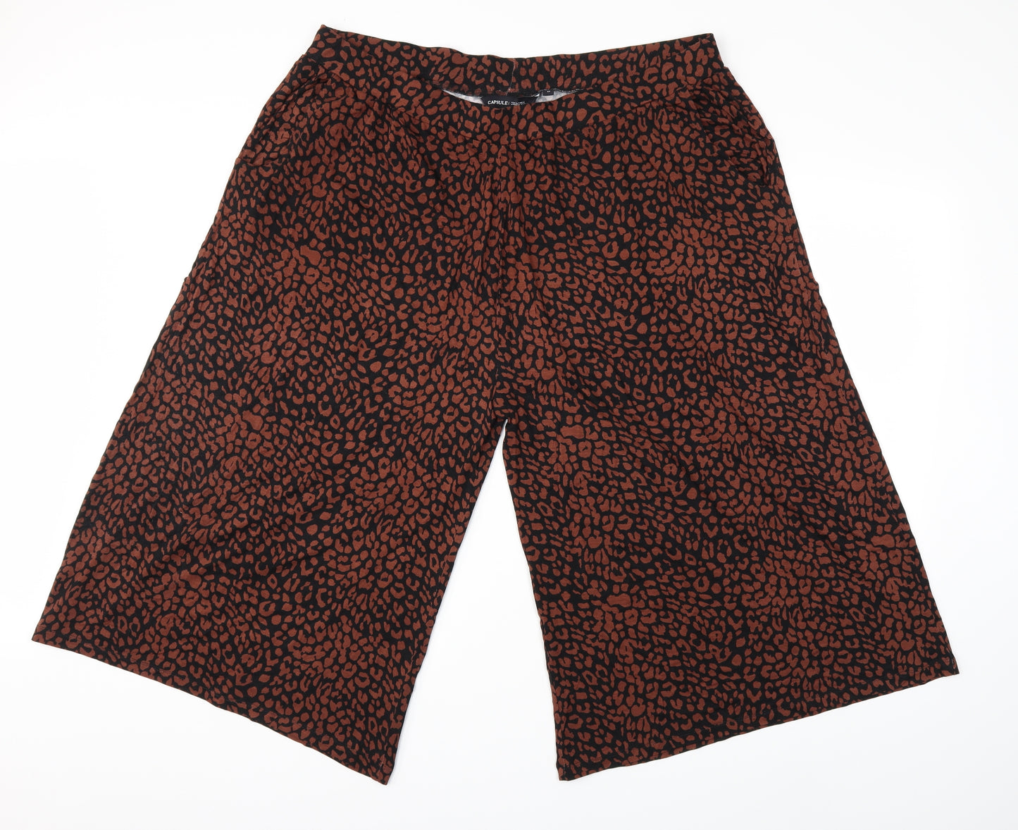 CAPSULE Womens Brown Animal Print  Trousers  Size 22