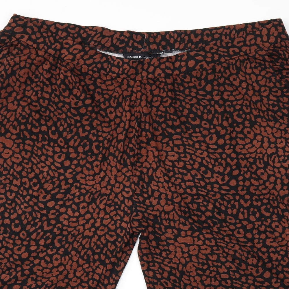 CAPSULE Womens Brown Animal Print  Trousers  Size 22