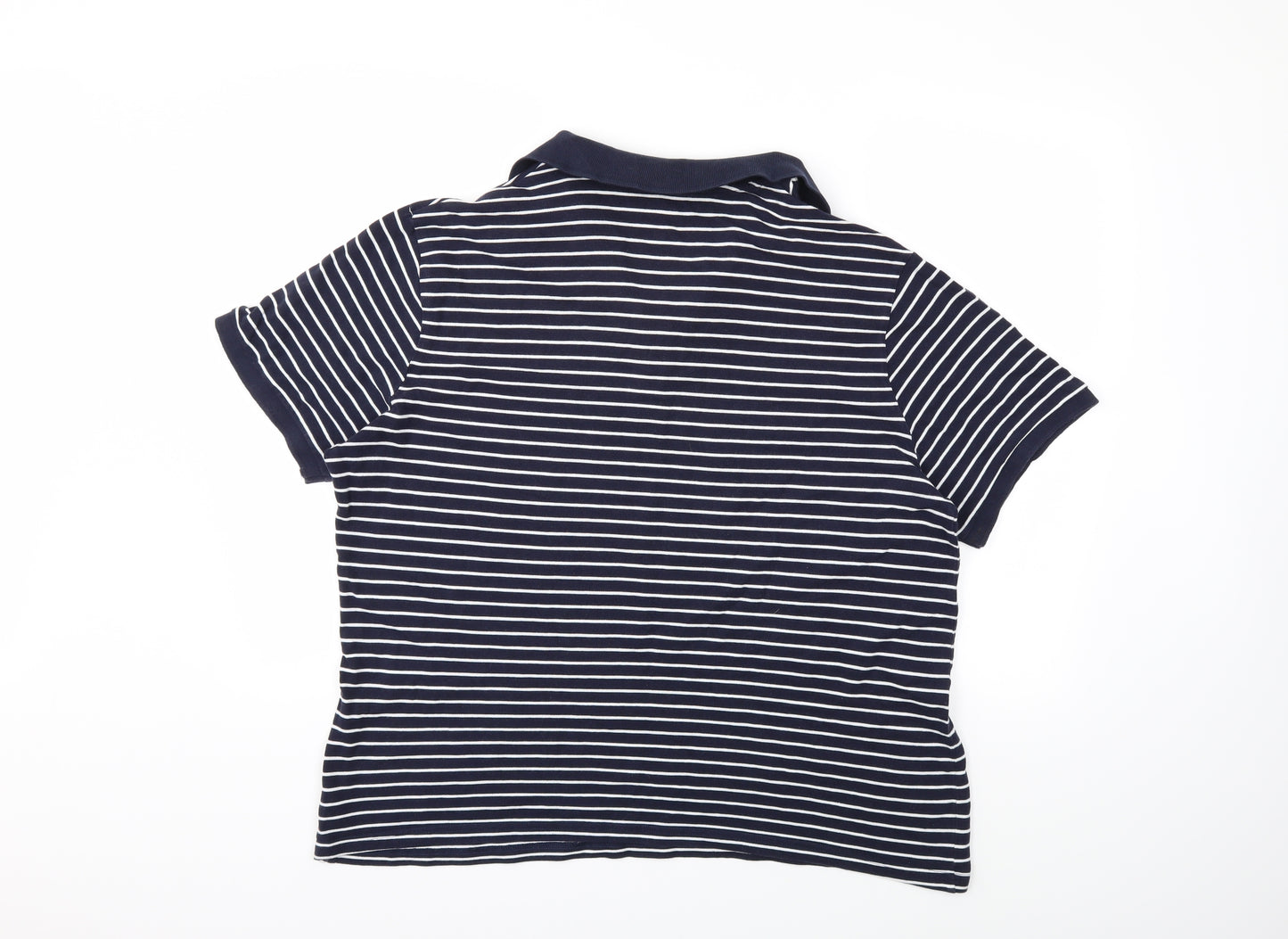 George Mens Blue Striped   Polo Size 2XL