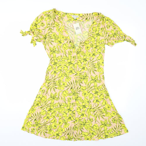 Miss Selfridge Womens Pink Floral  Shift  Size 10