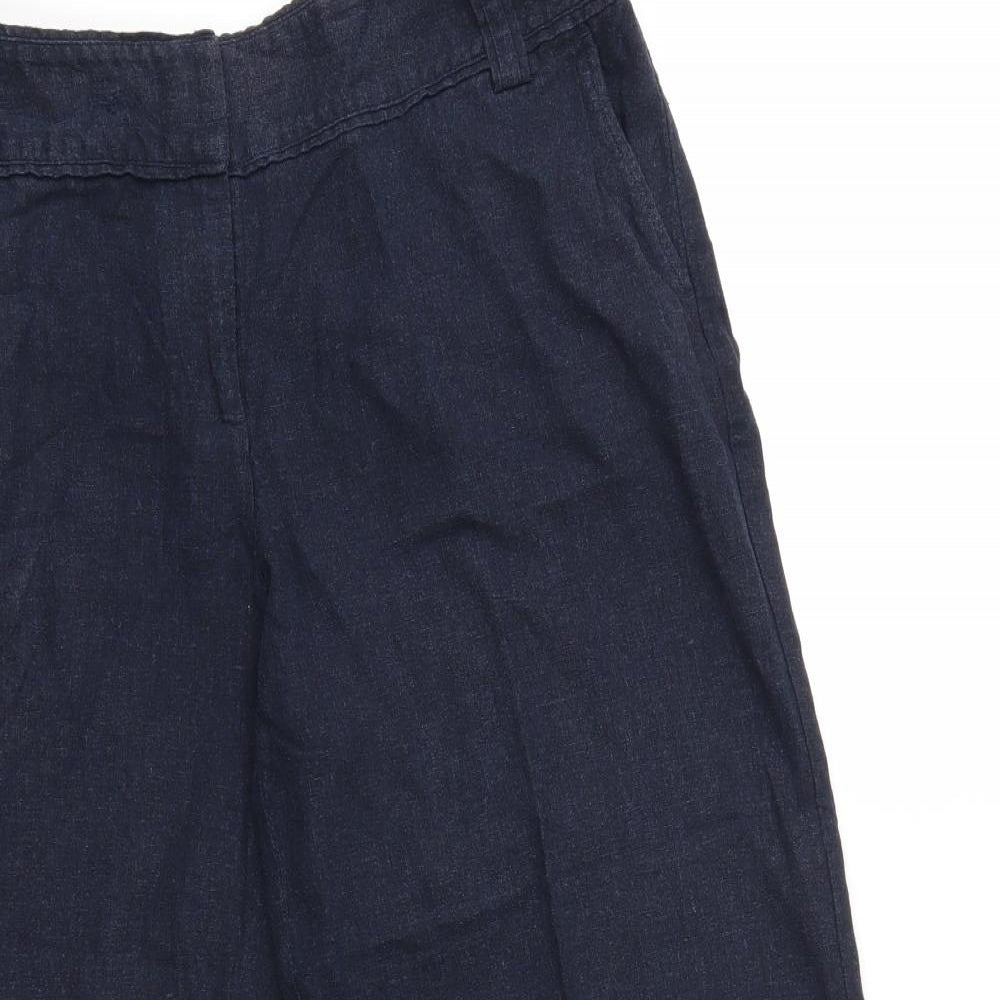 F&F Womens Blue   Cropped Trousers Size 12 L20 in