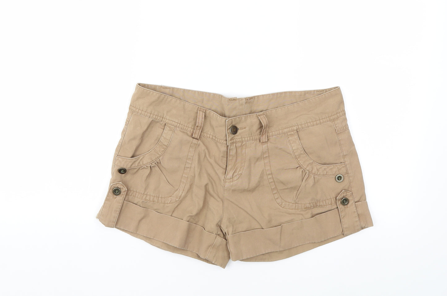 Denim & Co. Womens Beige   Cut-Off Shorts Size 10