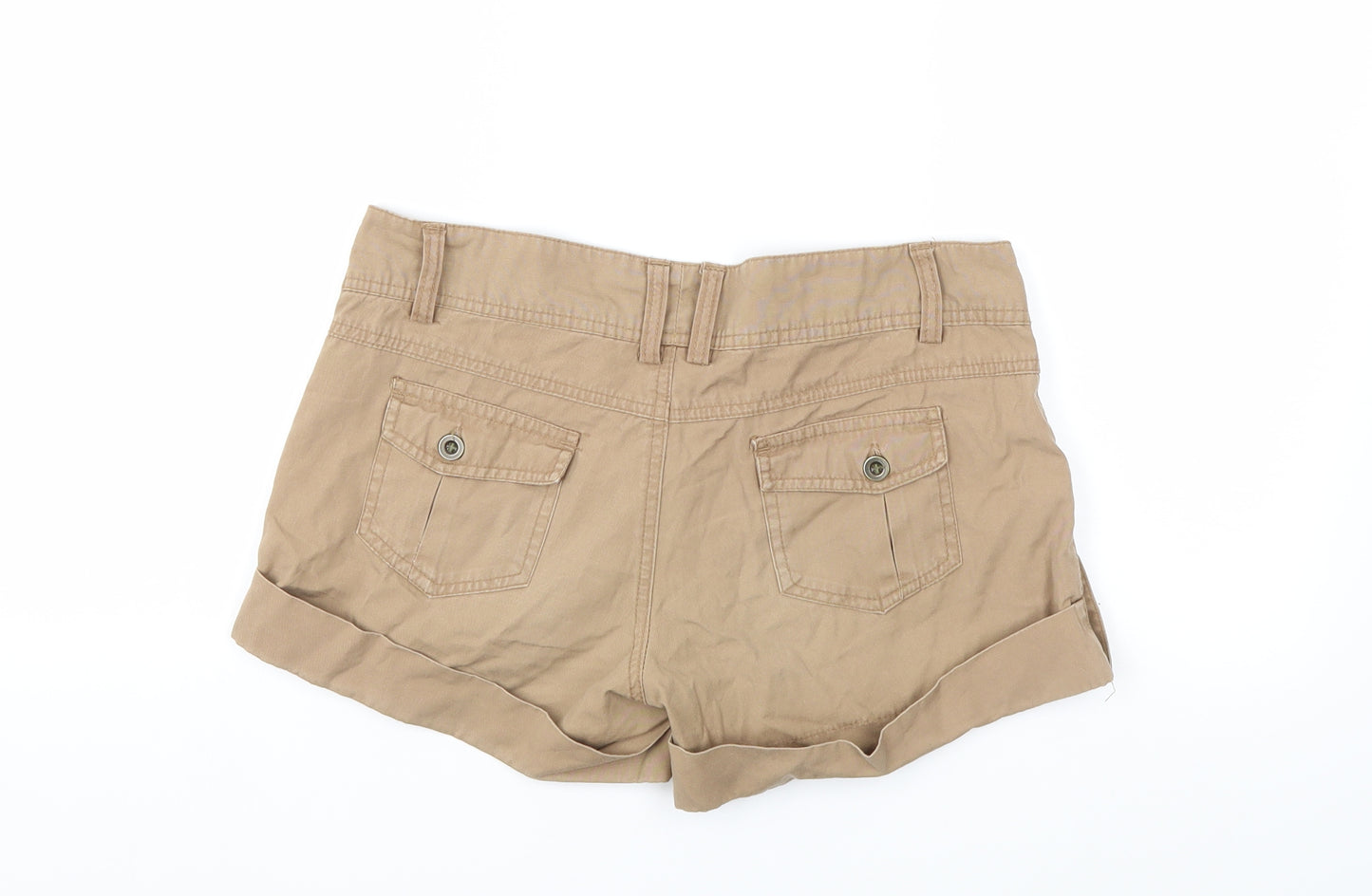 Denim & Co. Womens Beige   Cut-Off Shorts Size 10
