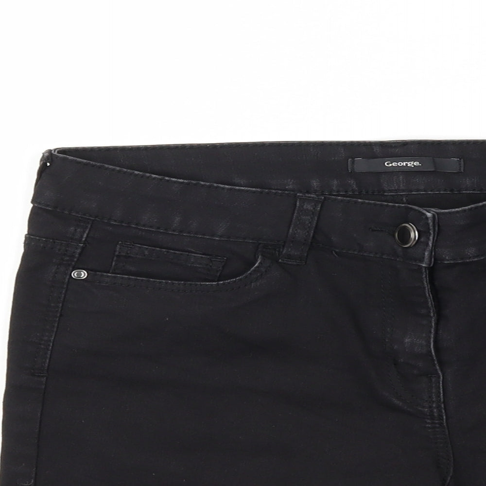 George Womens Black  Denim Cut-Off Shorts Size 10
