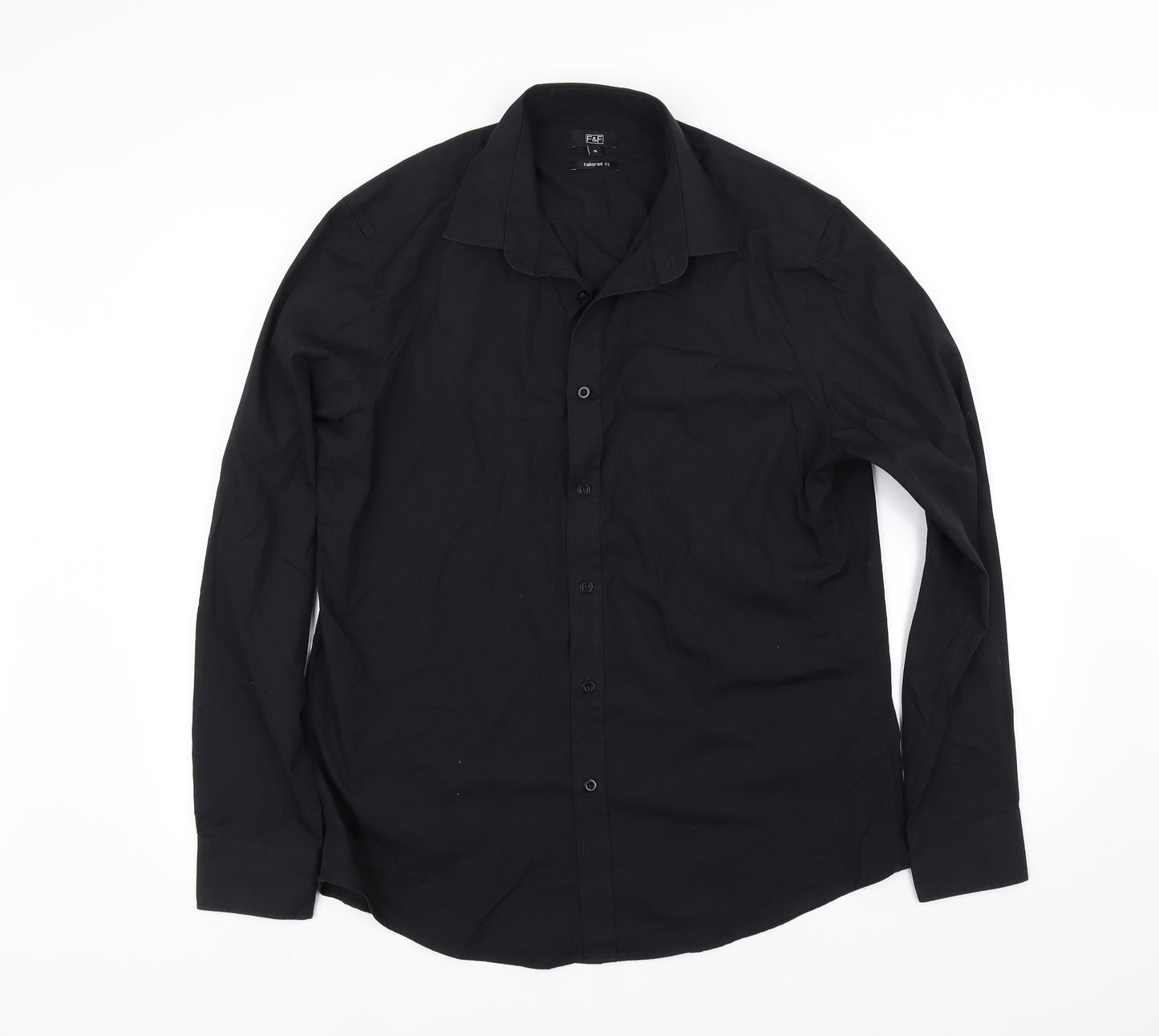 F&F Mens Black    Dress Shirt Size 16