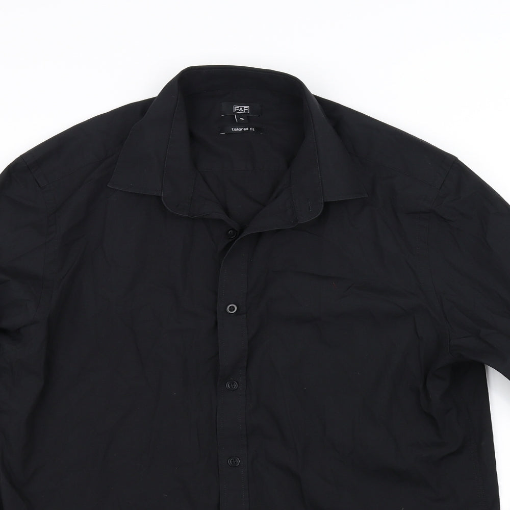 F&F Mens Black    Dress Shirt Size 16