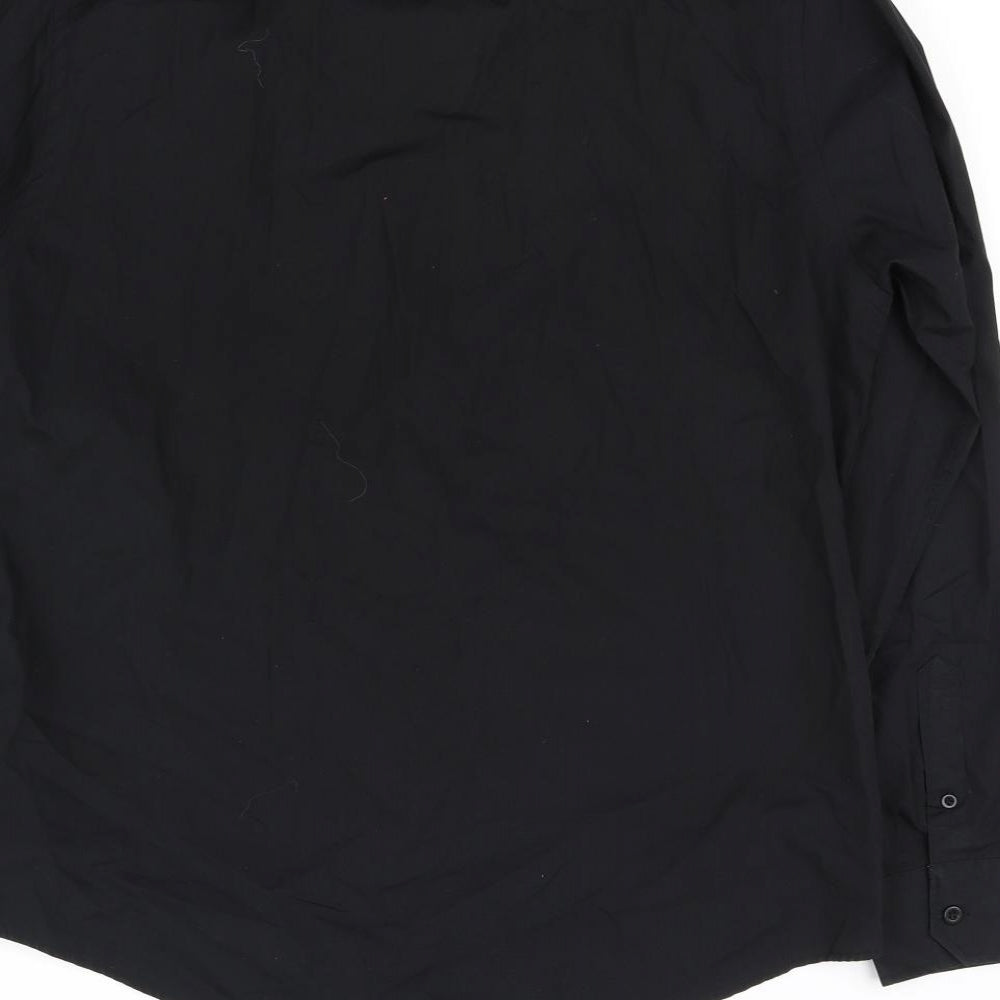 F&F Mens Black    Dress Shirt Size 16