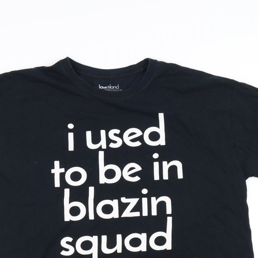 Love Island Womens Black   Basic T-Shirt Size L