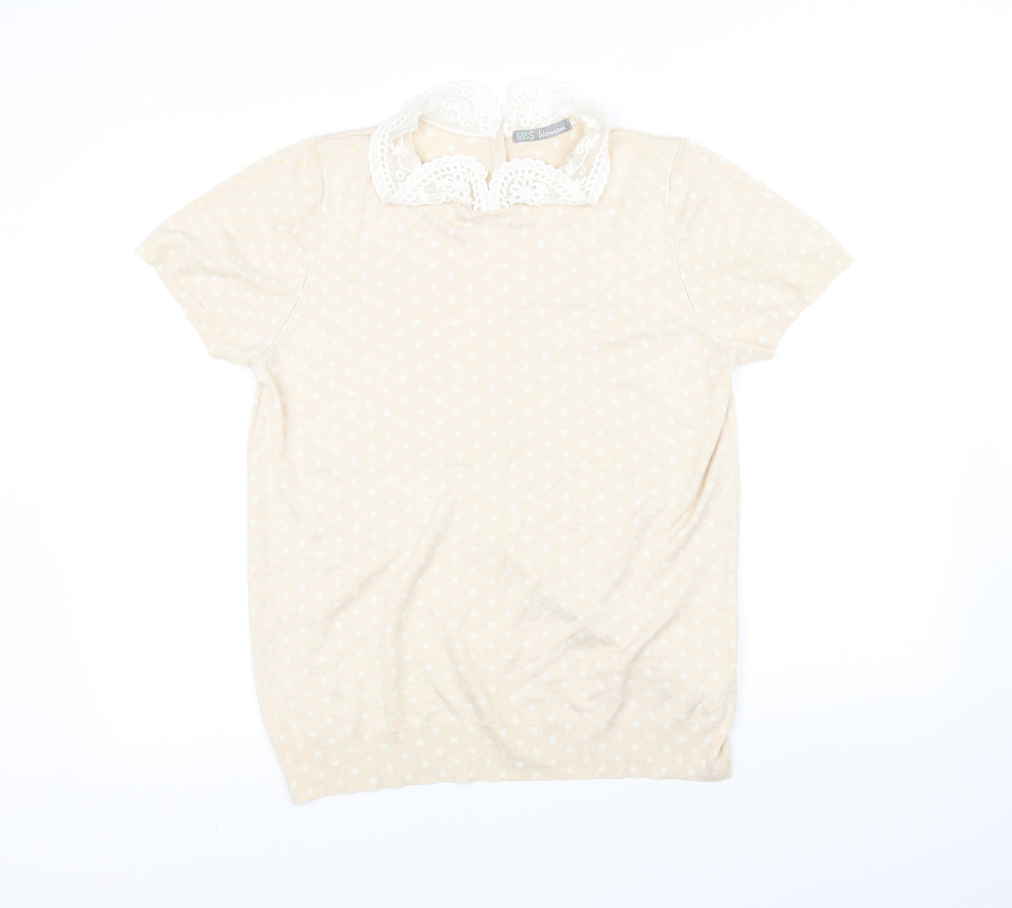 m&s Womens Beige   Pullover Jumper Size 16