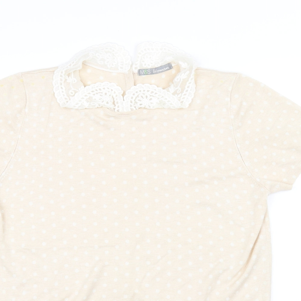 m&s Womens Beige   Pullover Jumper Size 16