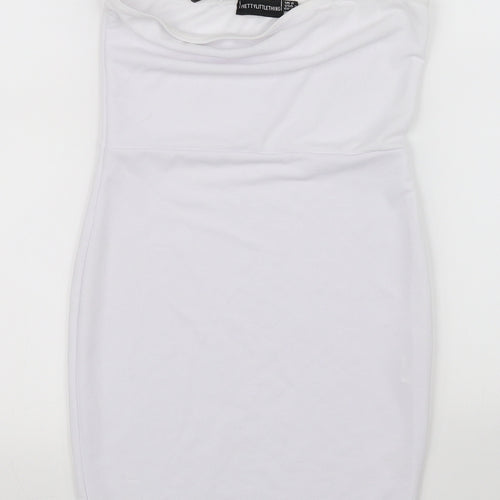 pretty littl thing Womens Yellow   Basic T-Shirt Size 6