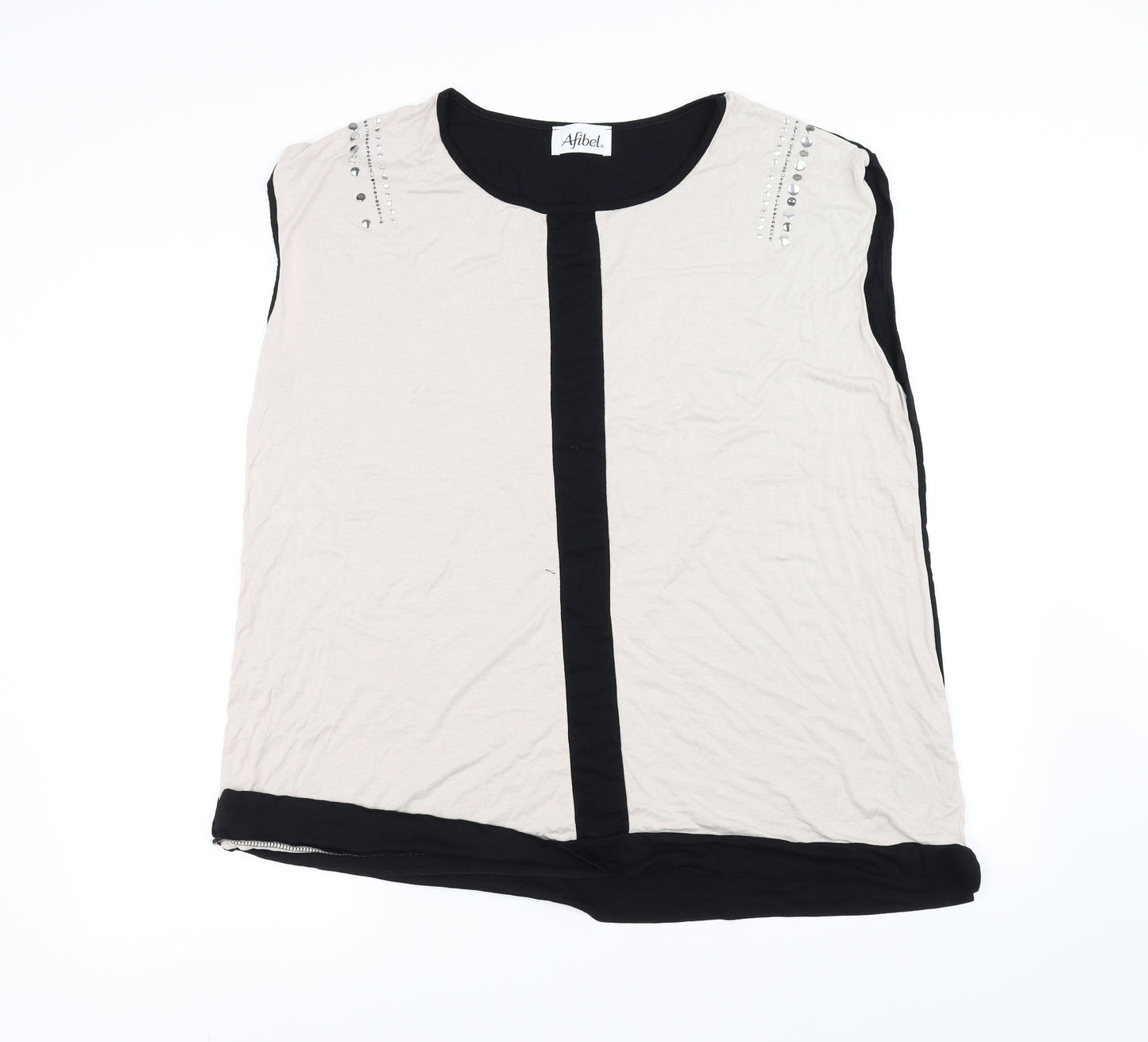 Afibel Womens Beige   Basic T-Shirt Size 20