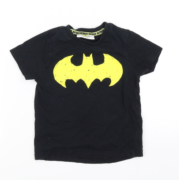 Batman Boys Black   Basic T-Shirt Size 2-3 Years