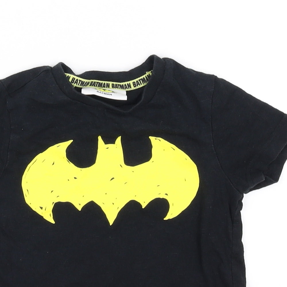 Batman Boys Black   Basic T-Shirt Size 2-3 Years