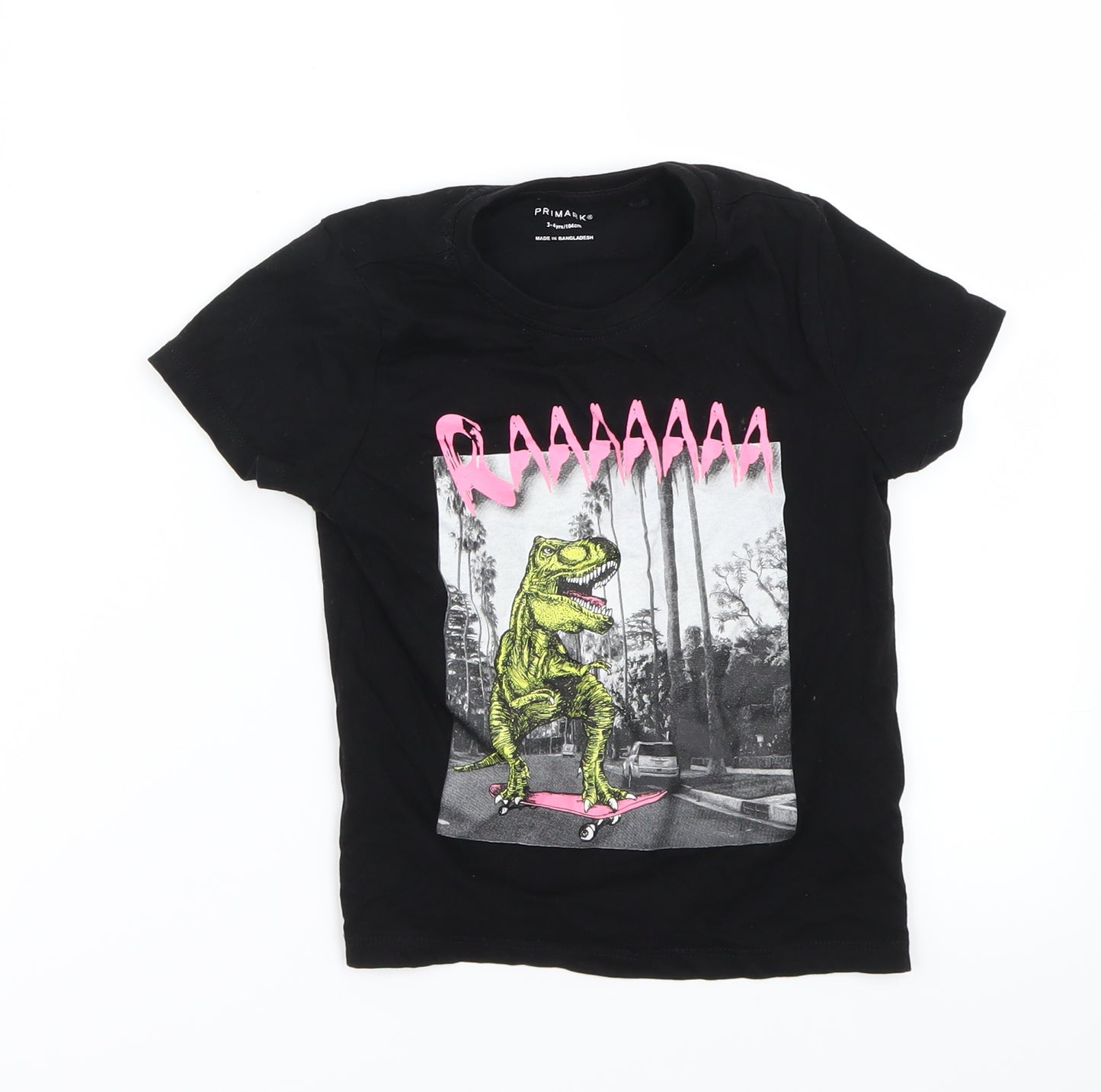 Primark Boys Black   Basic T-Shirt Size 3-4 Years