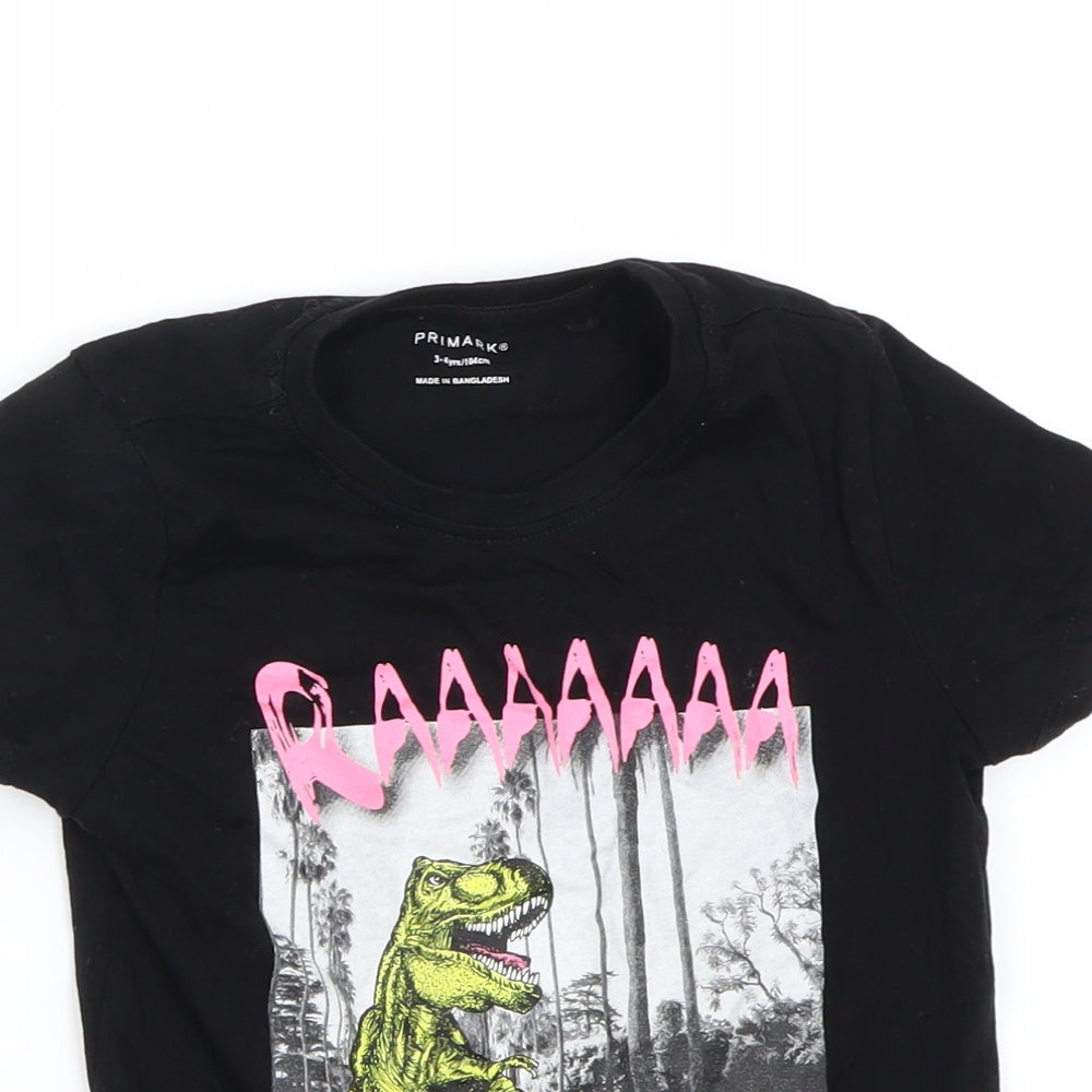 Primark Boys Black   Basic T-Shirt Size 3-4 Years
