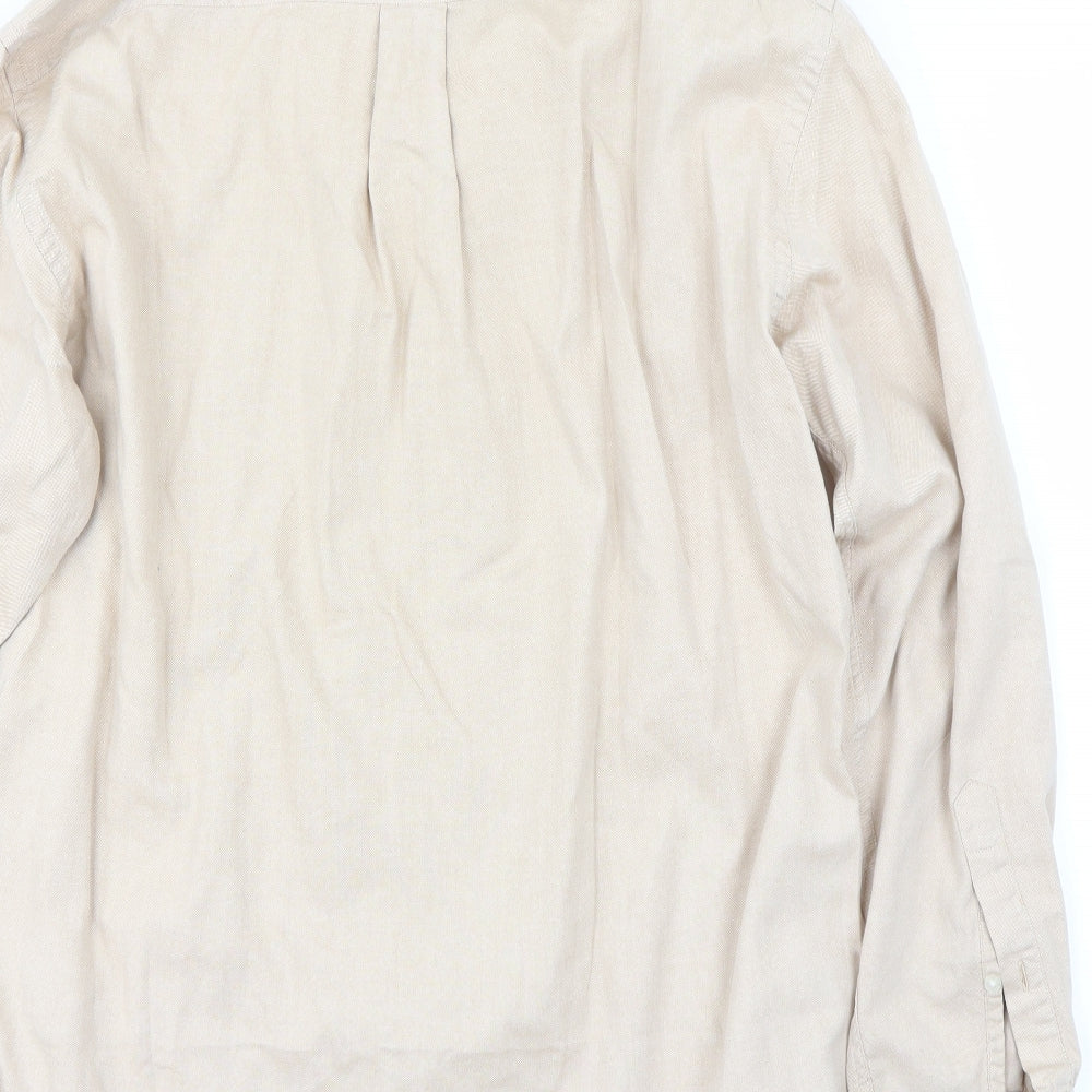 Marks and Spencer Mens Beige    Dress Shirt Size M