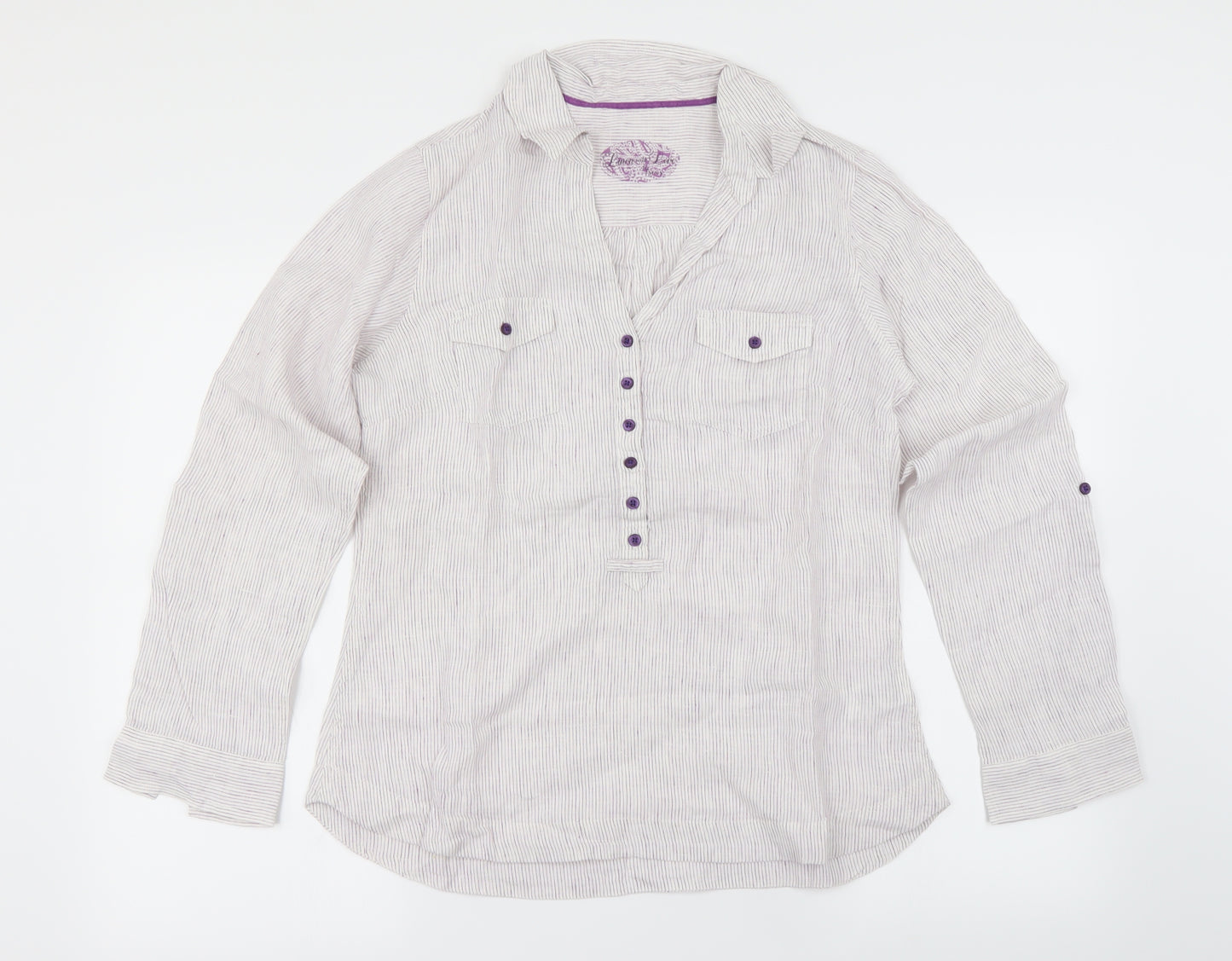 Marks and Spencer Womens Ivory   Basic Button-Up Size 12