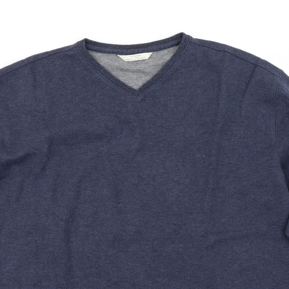Marks and Spencer Mens Blue   Henley Jumper Size M