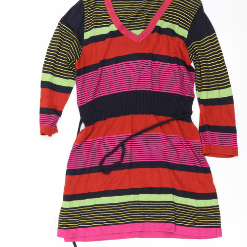 Per Una Womens Red Striped  A-Line  Size 14
