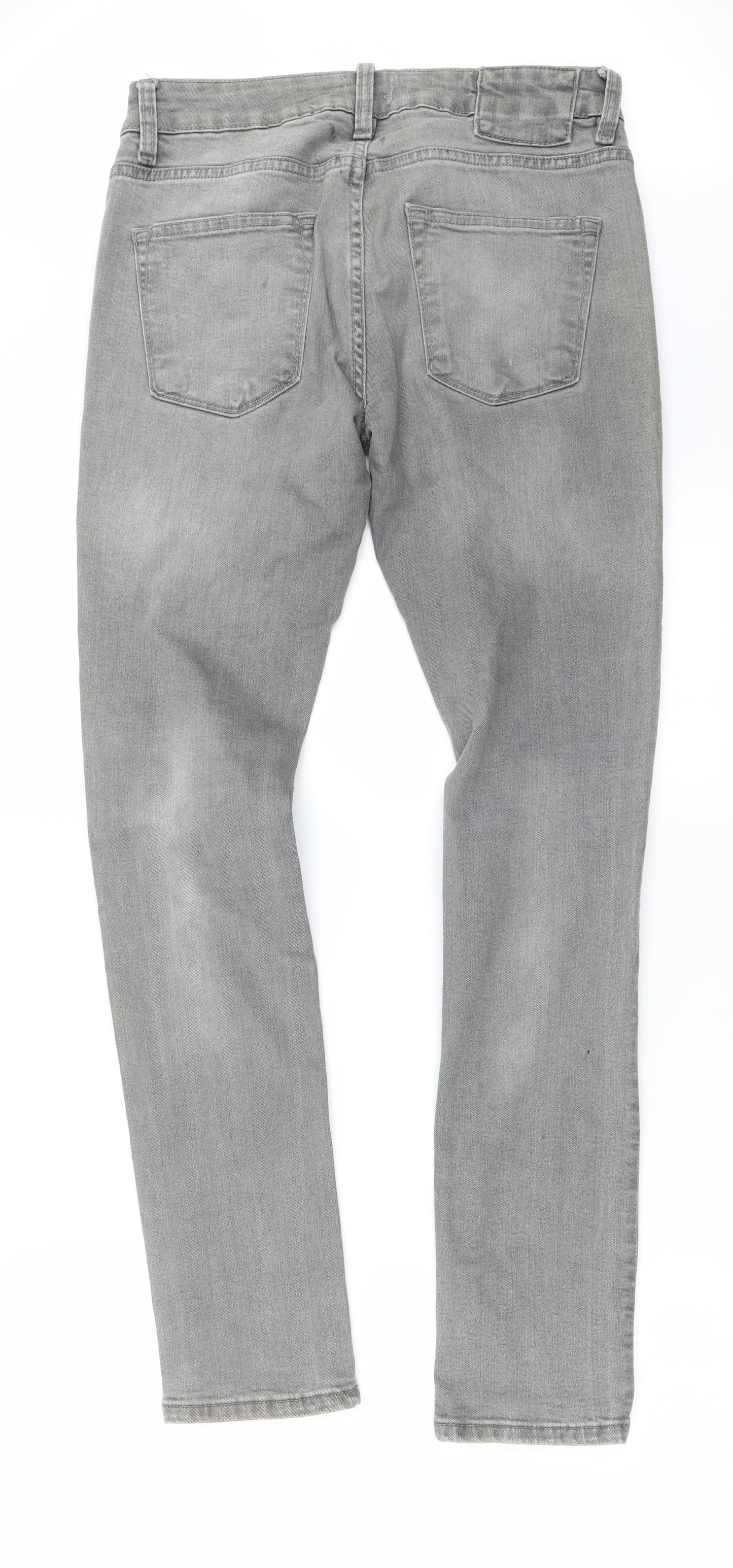 River Island Mens Grey   Straight Jeans Size 30 in L32 in